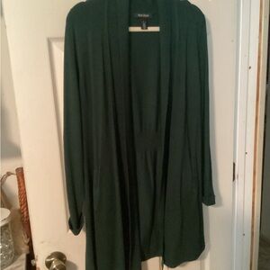 White House Black Market Dark Green Sweater Coat
